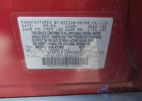 2024 Nissan Kicks Sr Xtronic Cvt from USA, damaged, VIN 3N1CP5DV4RL471888